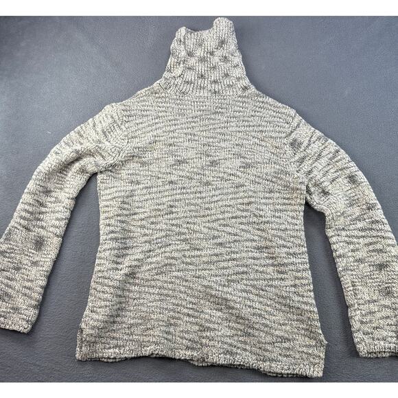 Chicos Sweater Cream Long Sleeve Silk Nylon Acrylic Blend Knit Turtleneck Size 2 - Picture 1 of 6